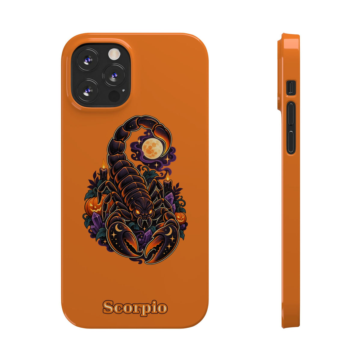 Scorpio Slim Phone Case — Halloween Orange Zodiac Scorpion Design