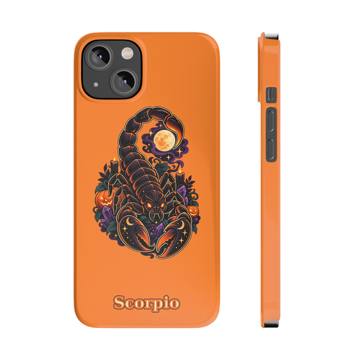 Scorpio Slim Phone Case – Halloween Orange Scorpion Zodiac Design