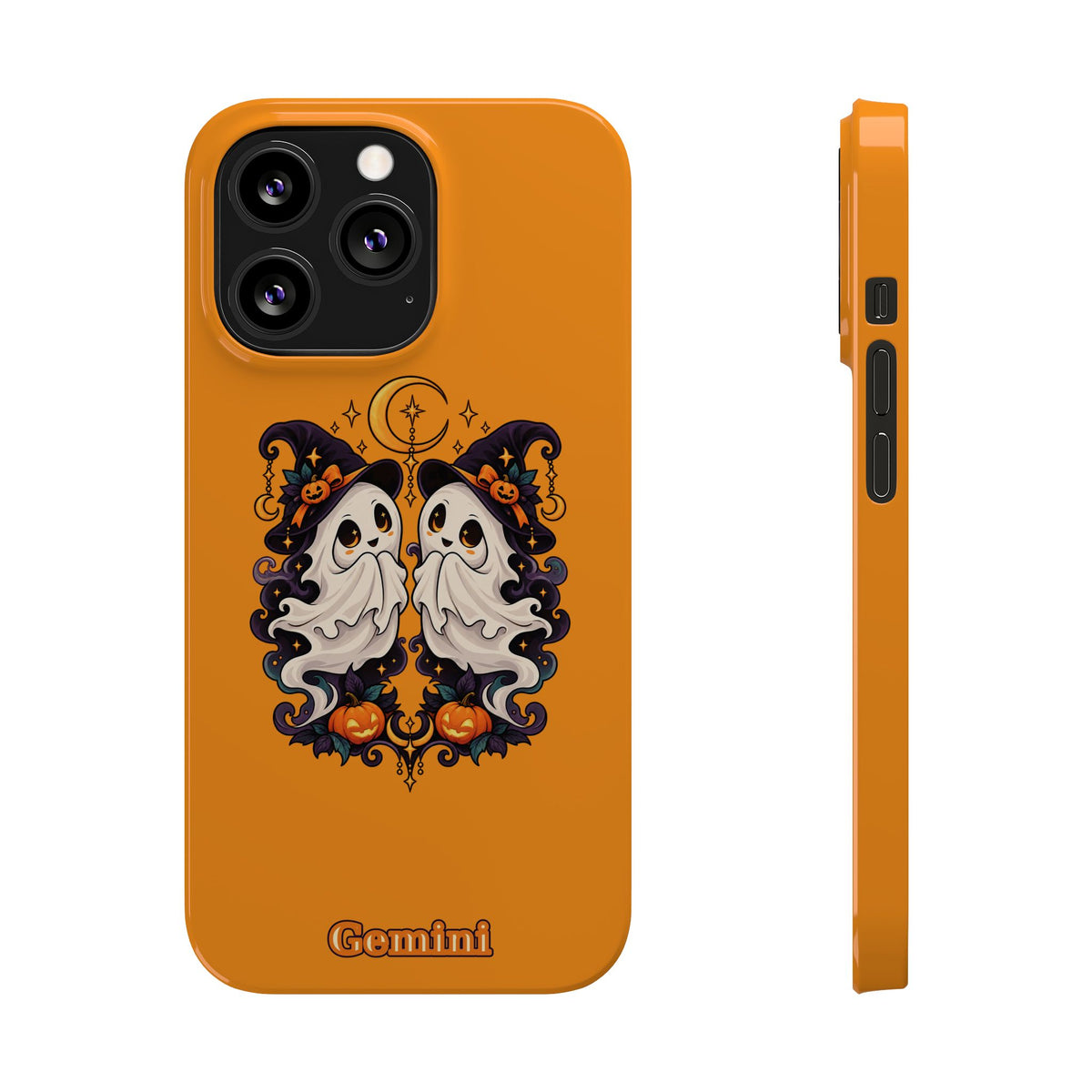 Gemini Halloween Slim Phone Case — Cute Twin Ghost Zodiac Design