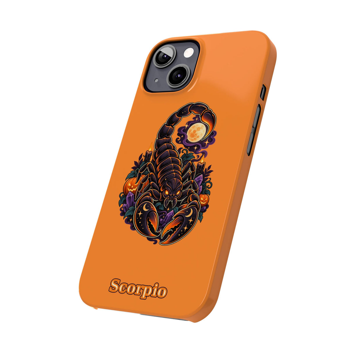 Scorpio Halloween Slim Phone Case — Orange Zodiac Scorpion Design