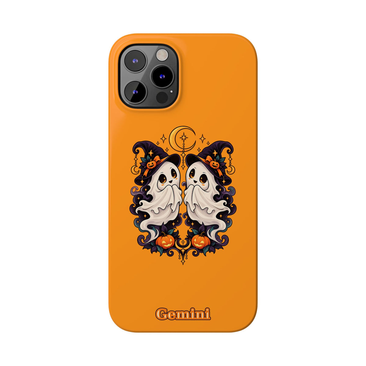Gemini Halloween Slim Phone Case — Cute Twin Ghost Zodiac Design