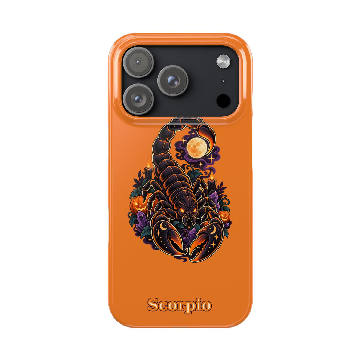 Scorpio Slim Phone Case — Halloween Orange Zodiac Scorpion Design