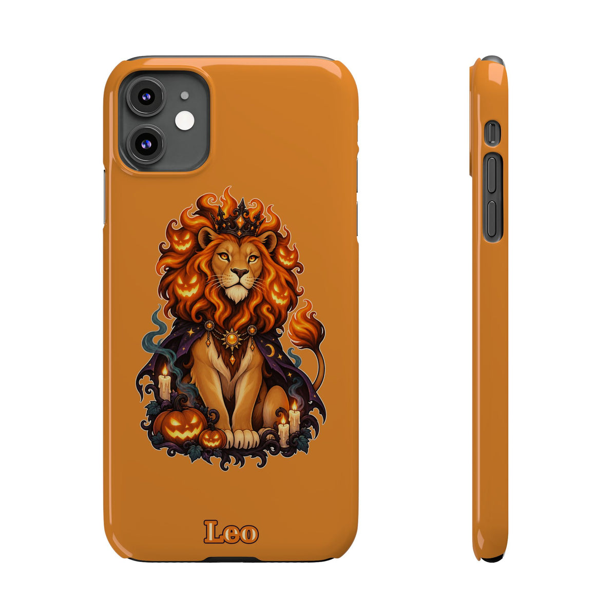 Leo Halloween Slim Phone Case — Orange Zodiac Lion Phone Cover