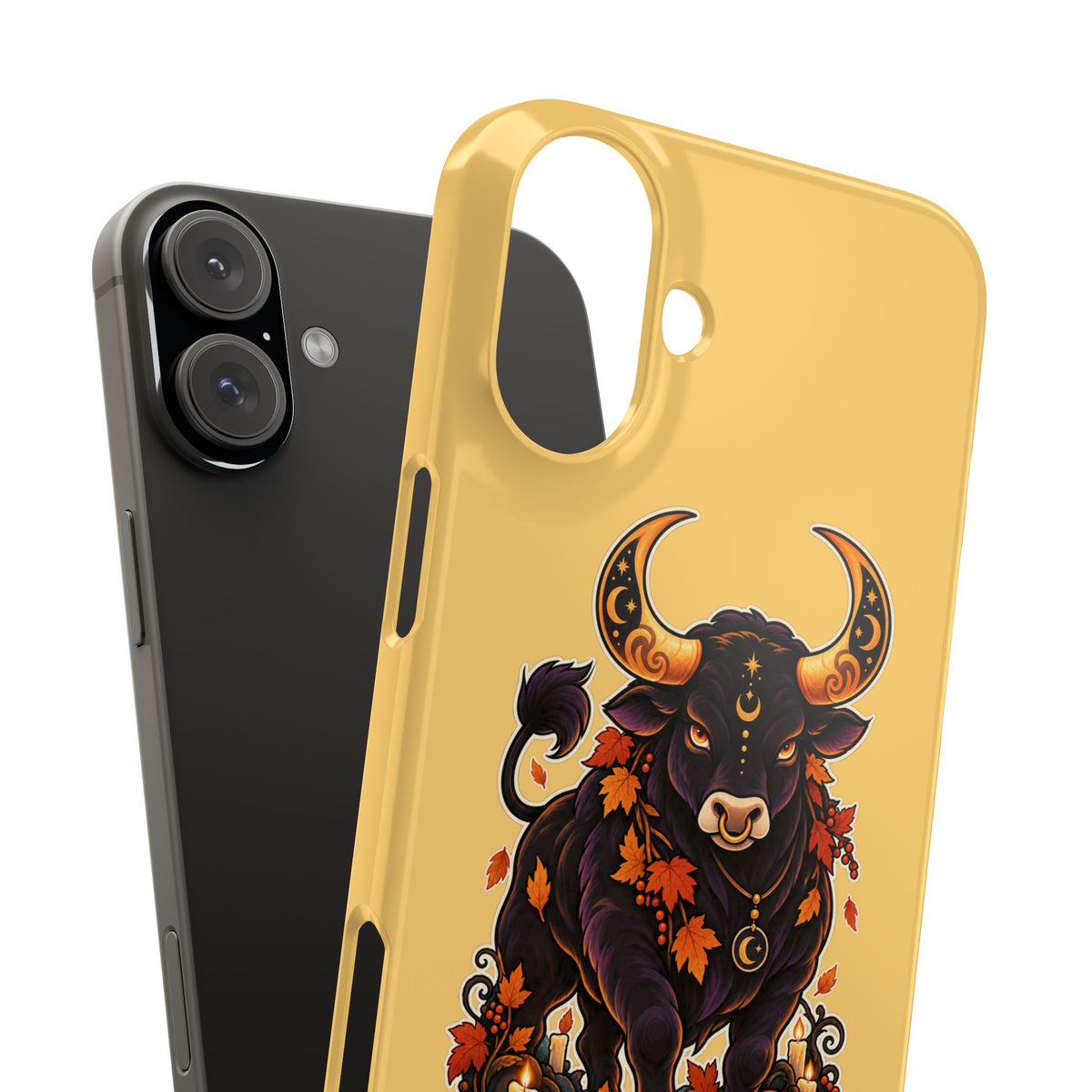 Taurus Slim Phone Case — Autumn Halloween Zodiac Bull Design