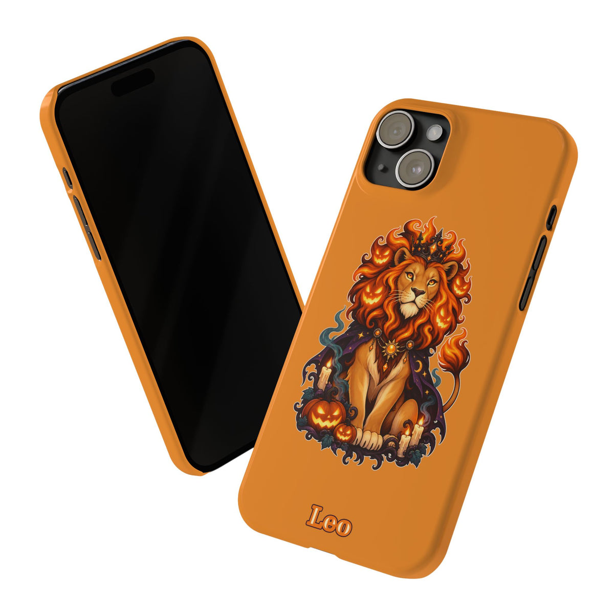 Leo Halloween Slim Phone Case — Orange Zodiac Lion Phone Cover