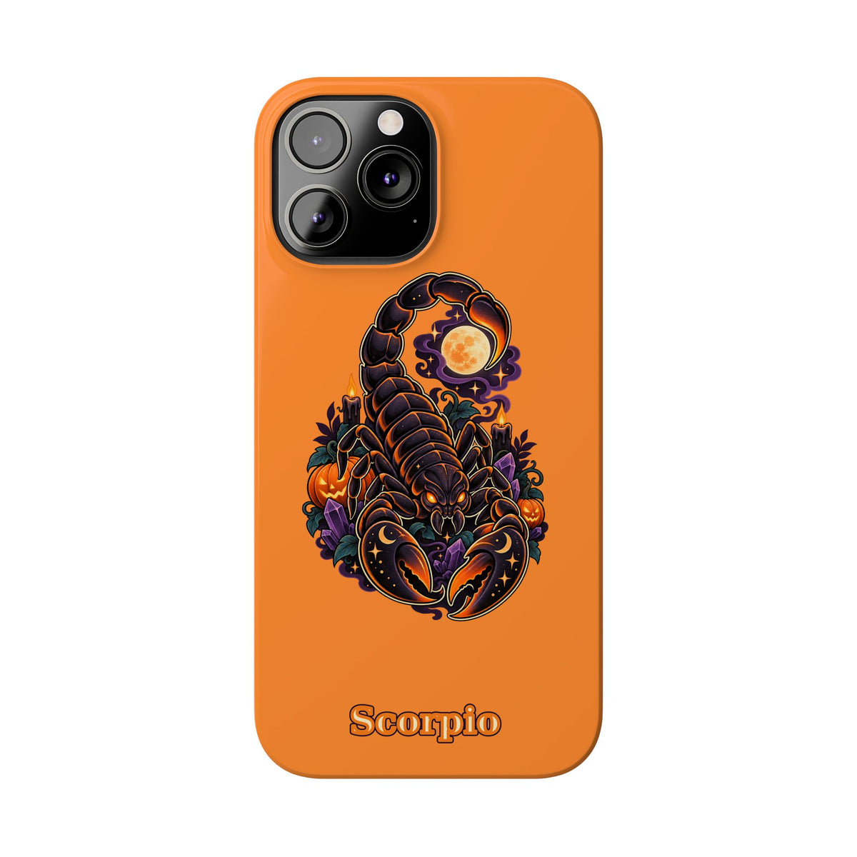 Scorpio Halloween Slim Phone Case — Orange Zodiac Scorpion Design