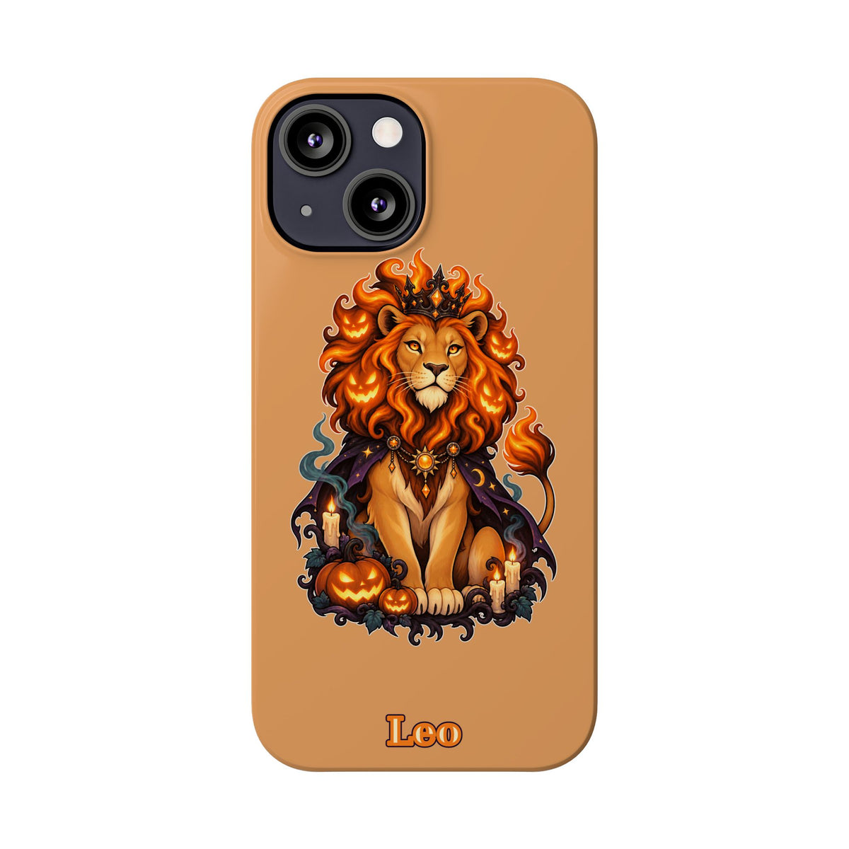 Leo Zodiac Slim Phone Case — Halloween Lion Astrology Design