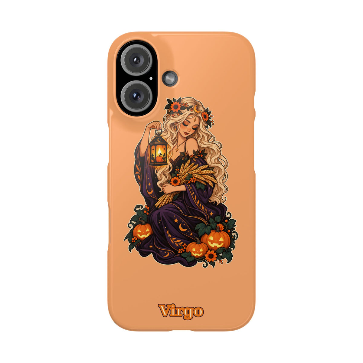 Virgo Zodiac Slim Phone Case — Autumn Harvest Witch Design