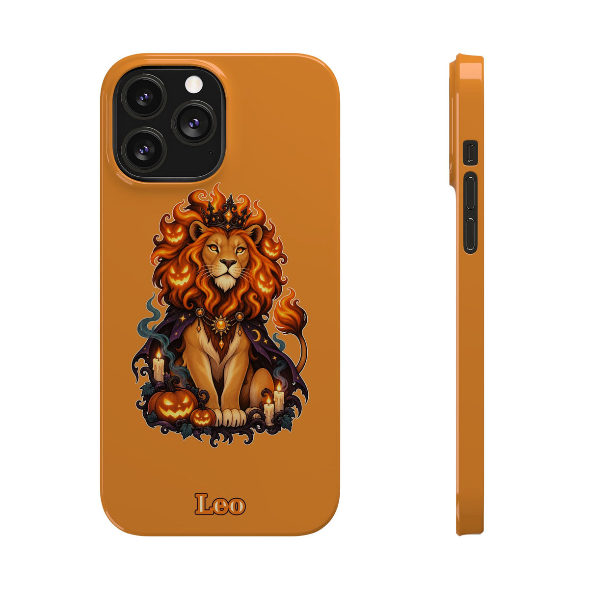 Leo Halloween Slim Phone Case — Orange Zodiac Lion Phone Cover