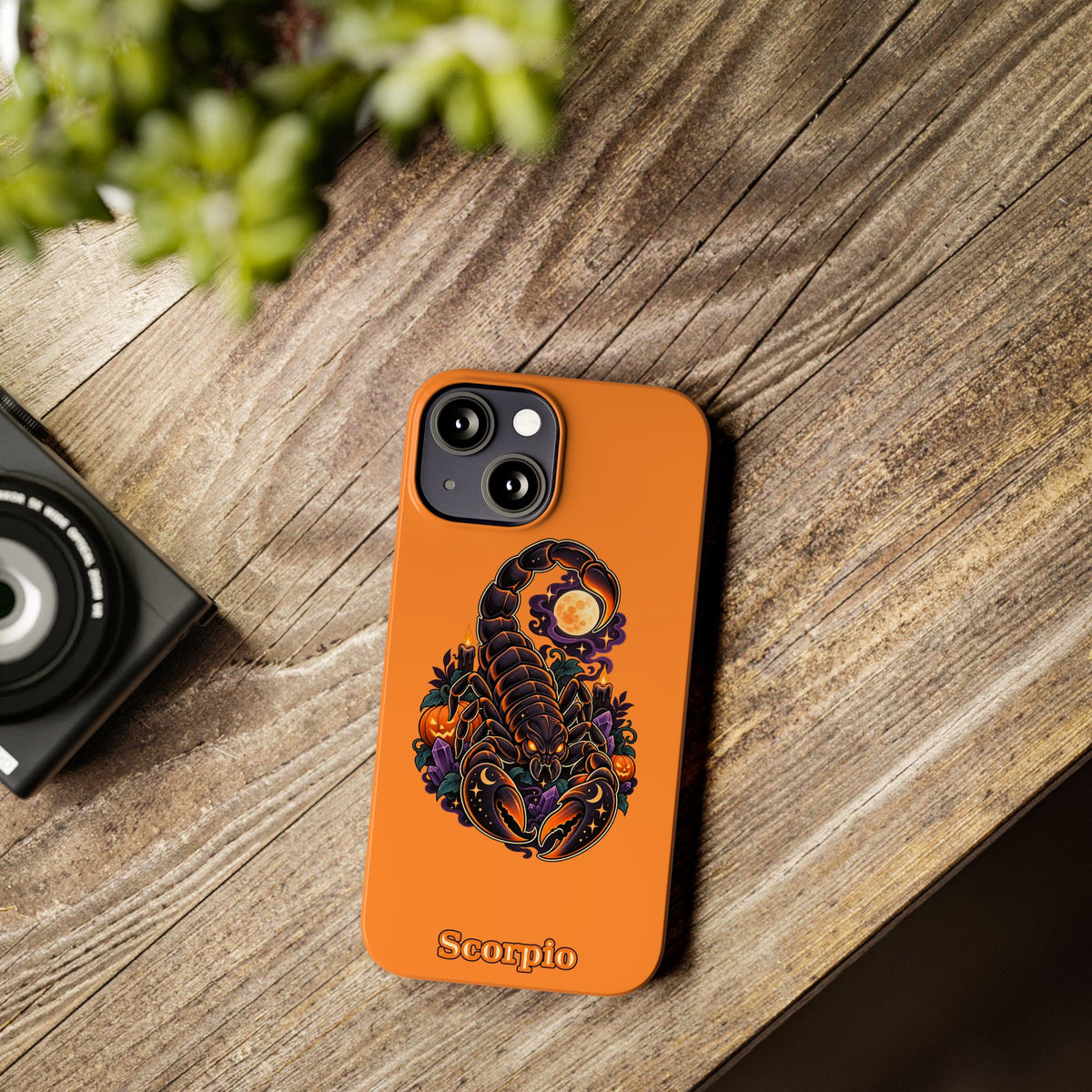 Scorpio Halloween Slim Phone Case — Orange Zodiac Scorpion Design