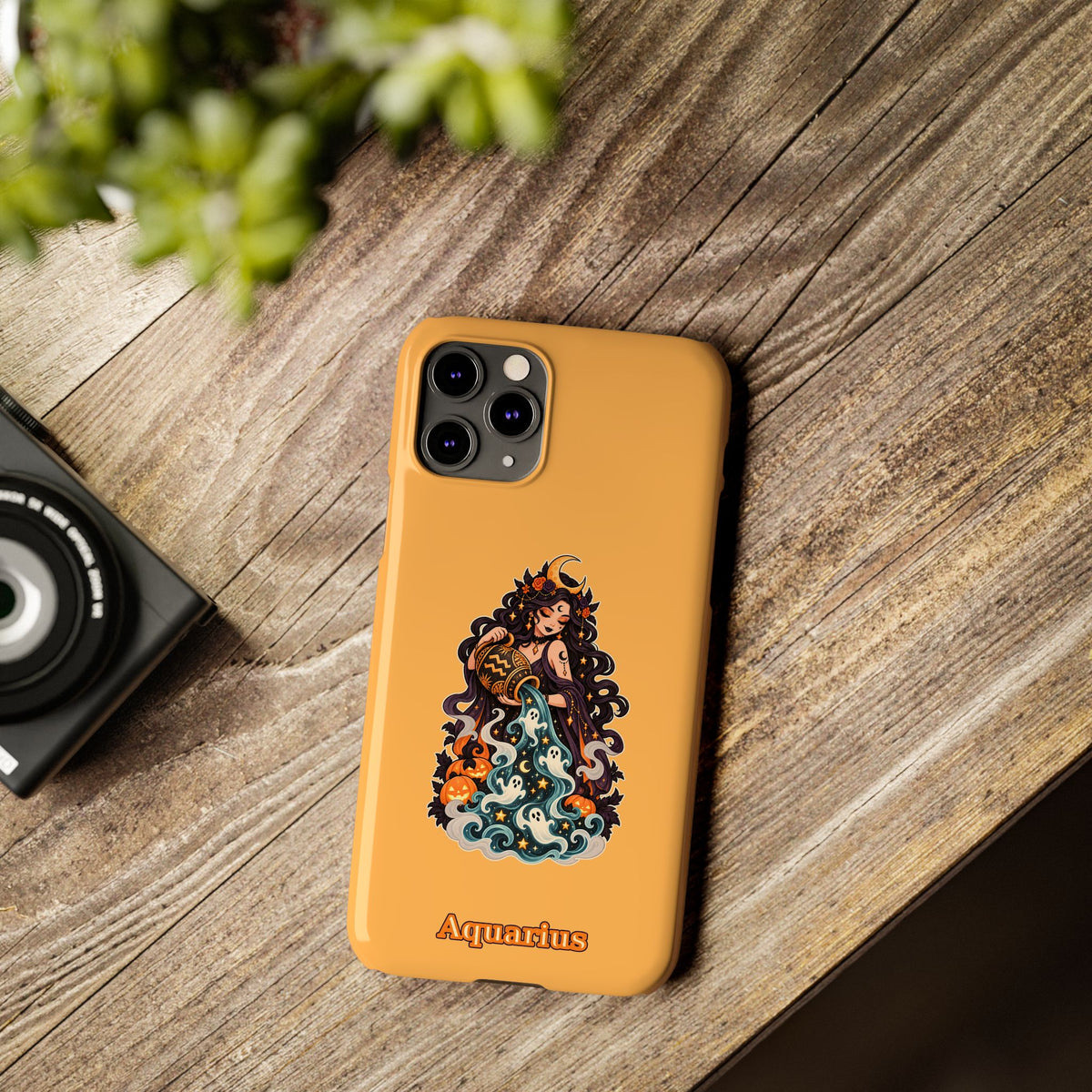 Aquarius Zodiac Slim Phone Case — Water-Bearer Halloween Astrology Design