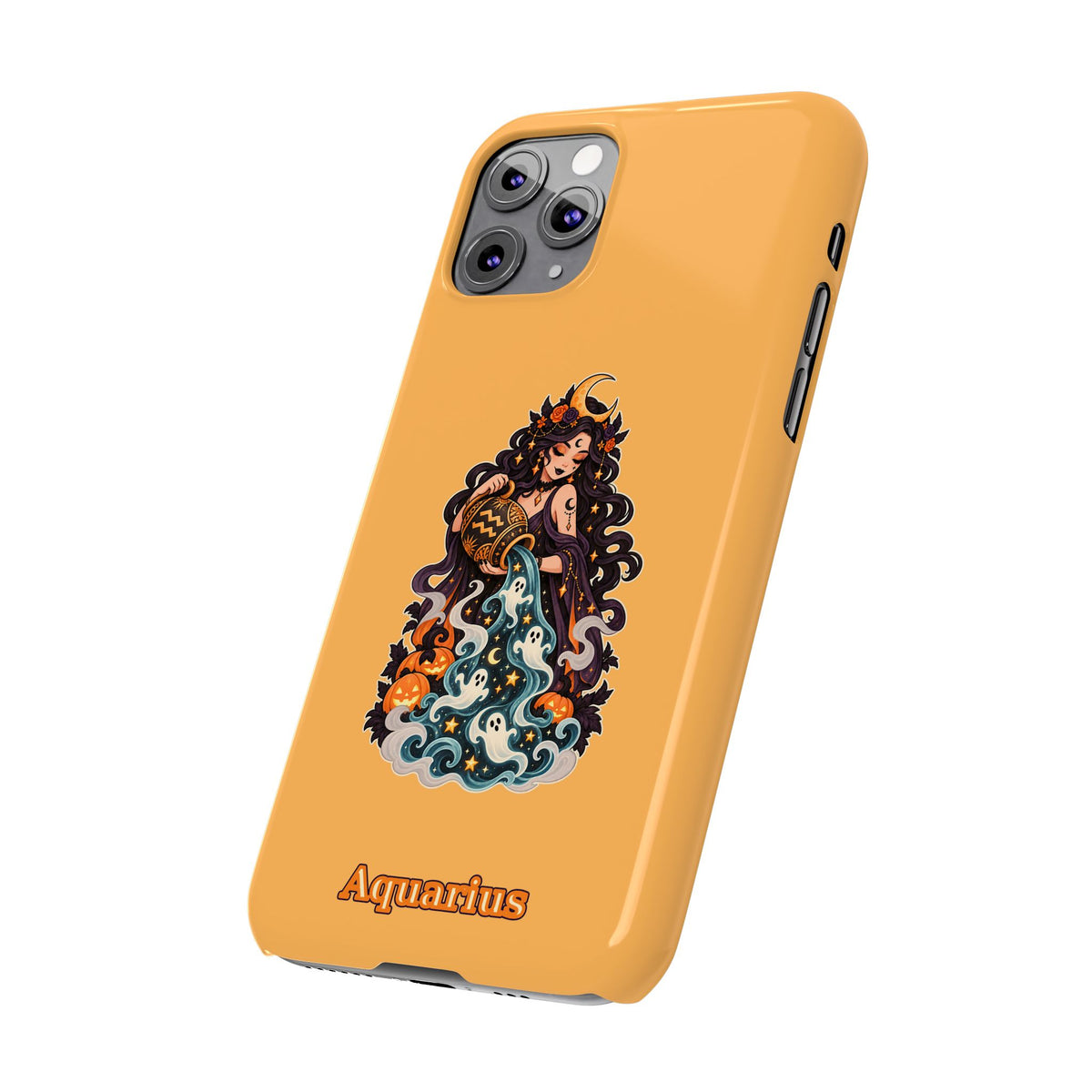 Aquarius Zodiac Slim Phone Case — Water-Bearer Halloween Astrology Design