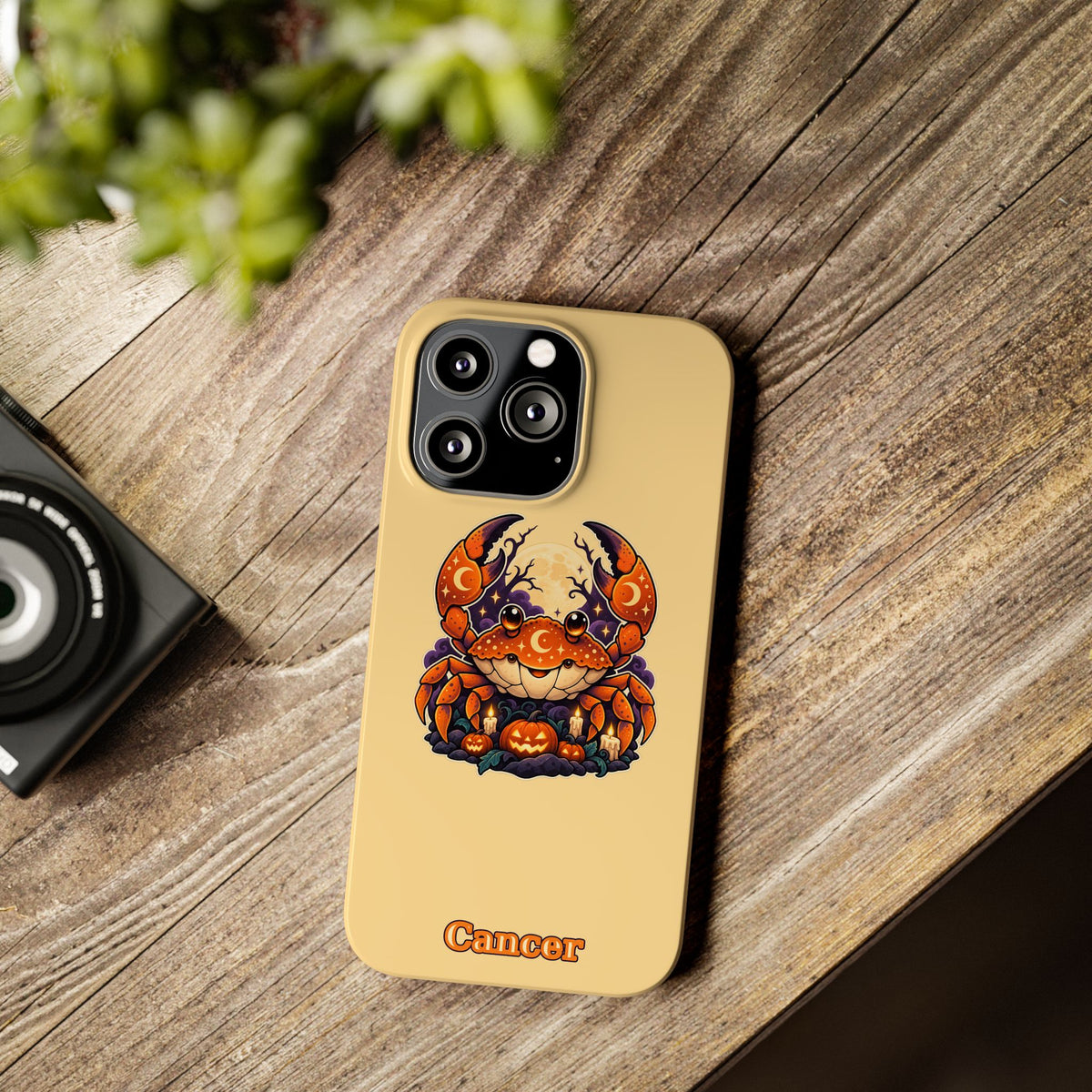 Cancer Zodiac Slim Phone Case — Halloween Pumpkin Crab