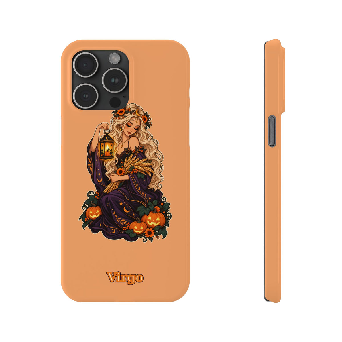 Virgo Zodiac Slim Phone Case — Autumn Harvest Witch Design