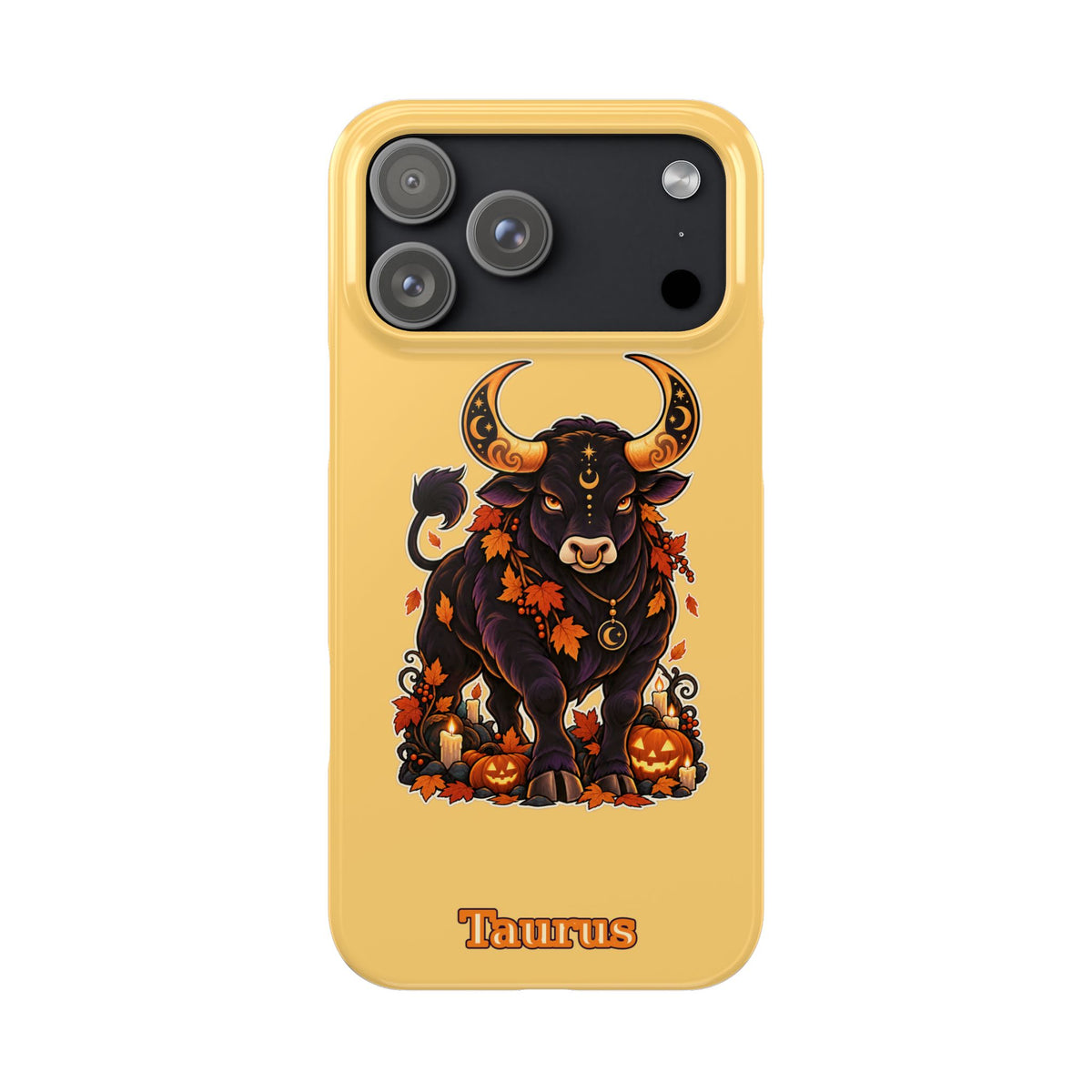 Taurus Slim Phone Case — Autumn Halloween Zodiac Bull Design