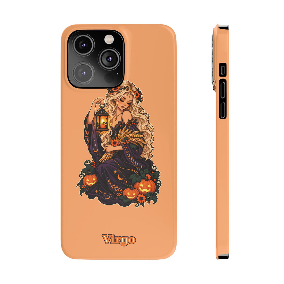 Virgo Zodiac Slim Phone Case — Autumn Harvest Witch Design