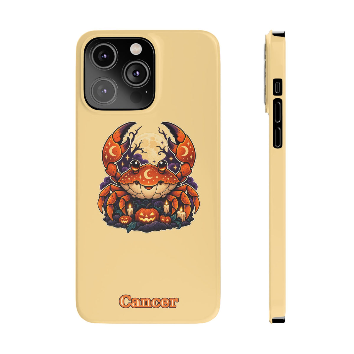 Cancer Zodiac Slim Phone Case — Halloween Pumpkin Crab