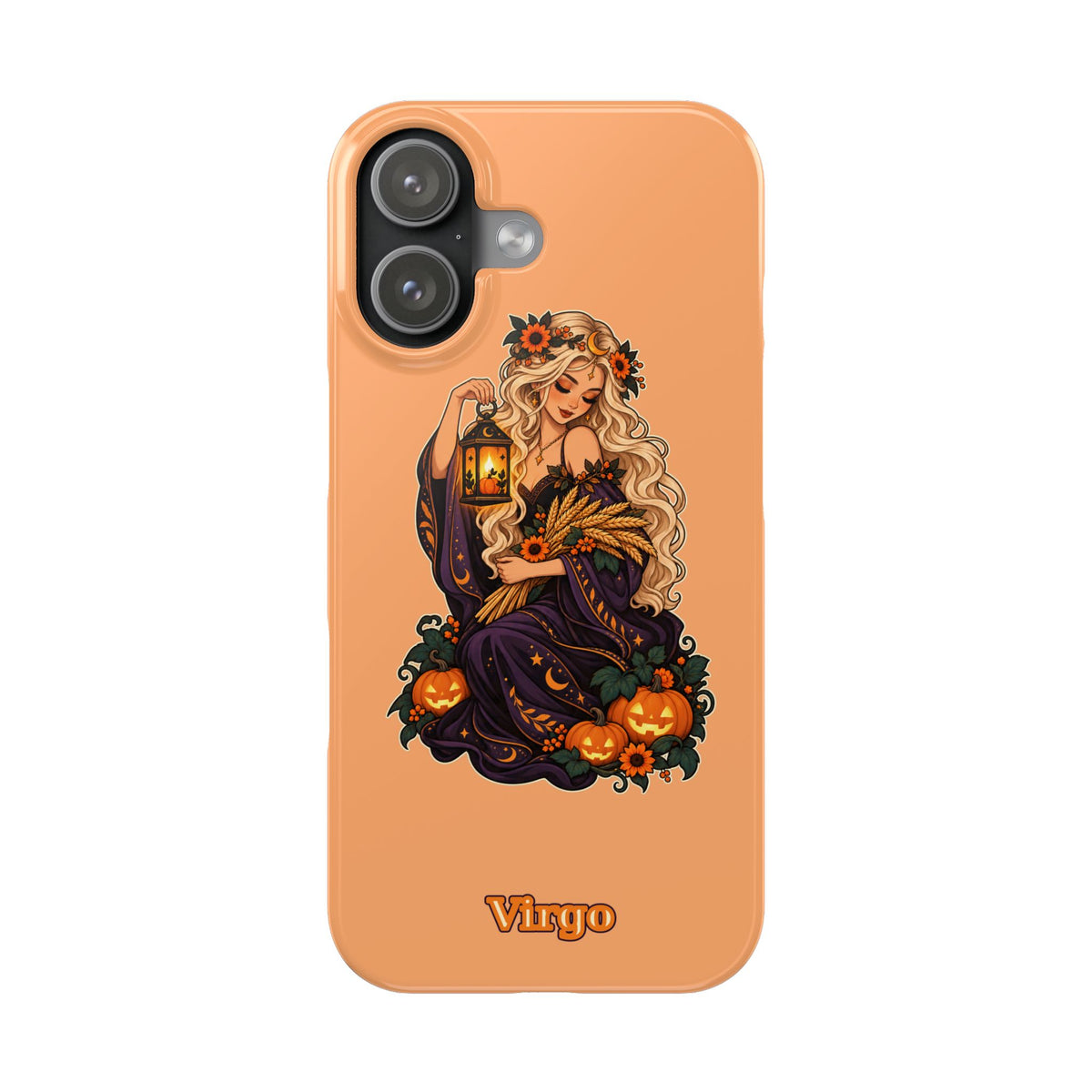 Virgo Zodiac Slim Phone Case — Autumn Harvest Witch Design