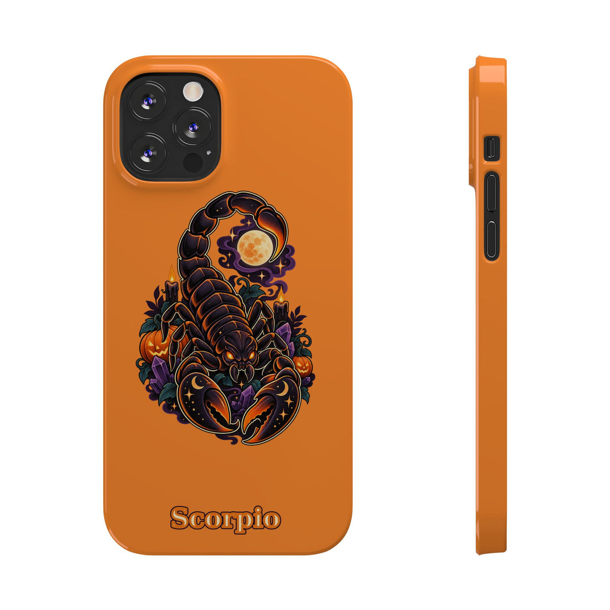 Scorpio Halloween Slim Phone Case — Orange Zodiac Scorpion Design