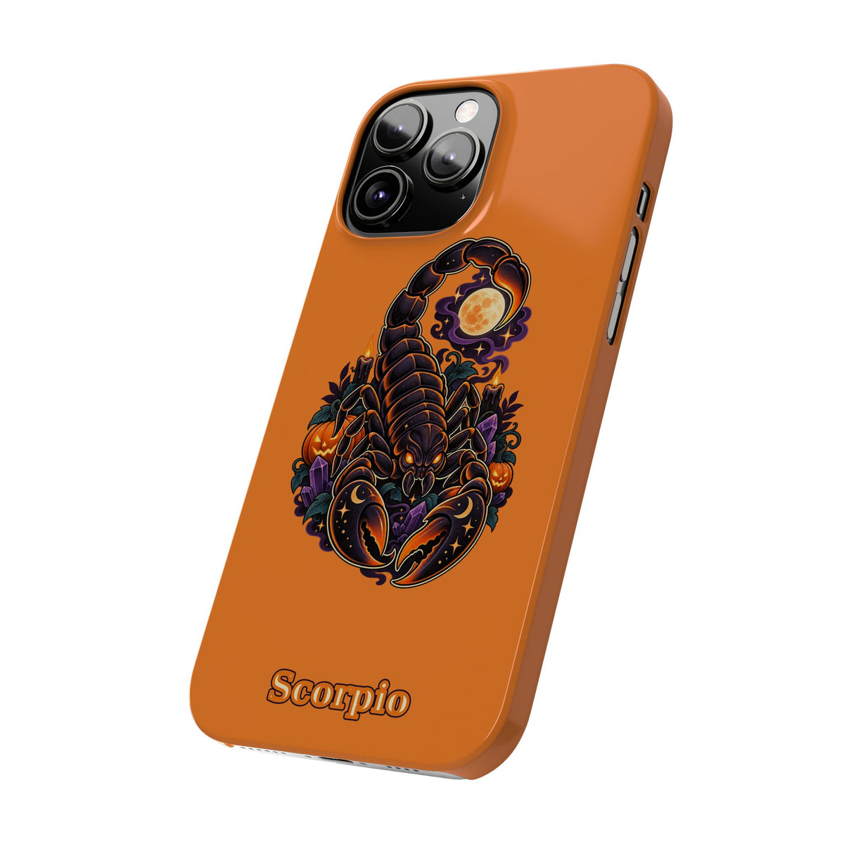 Scorpio Slim Phone Case – Halloween Orange Scorpion Zodiac Design
