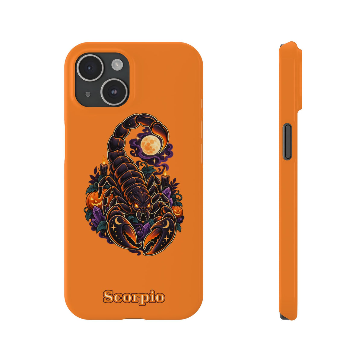 Scorpio Slim Phone Case – Halloween Orange Scorpion Zodiac Design