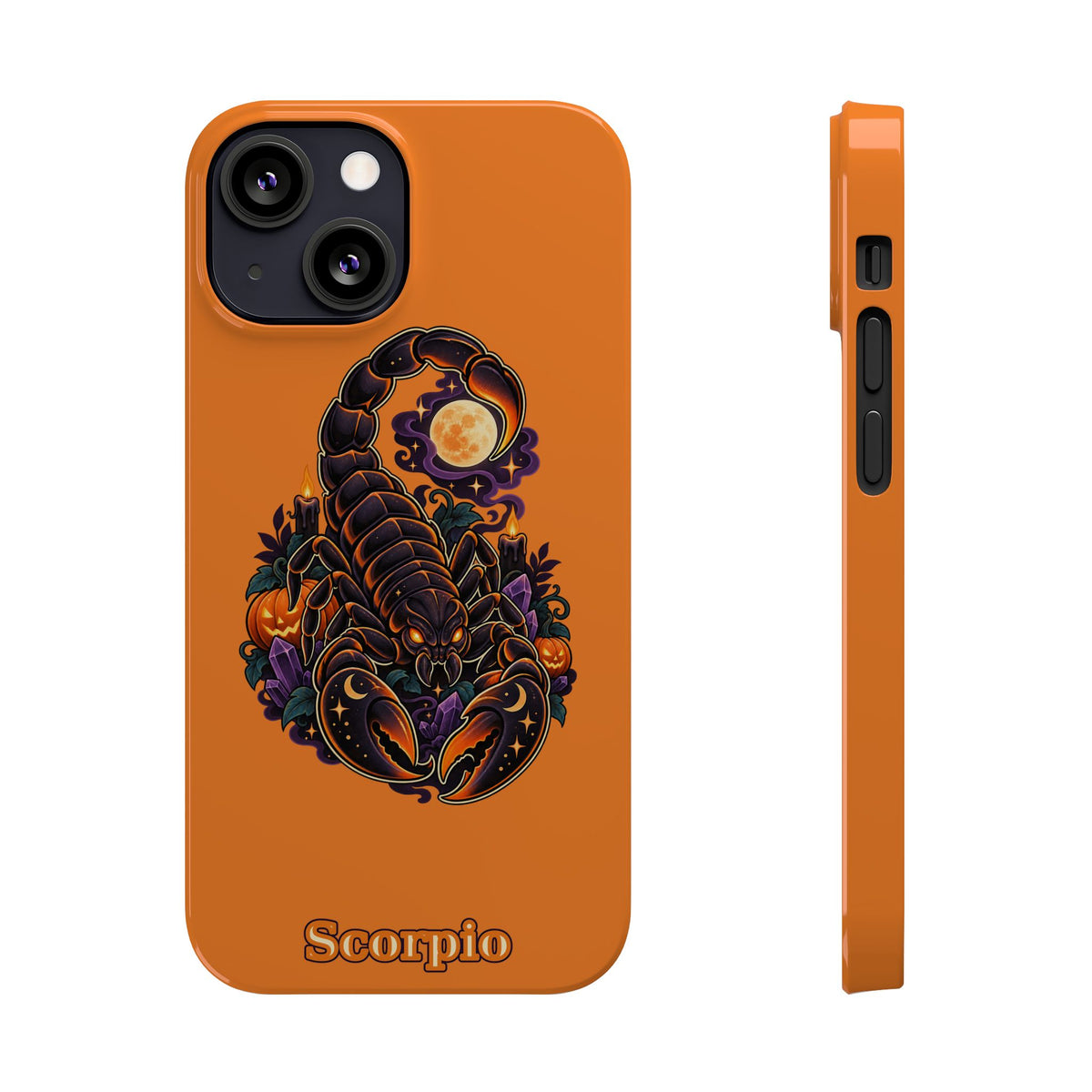 Scorpio Slim Phone Case – Halloween Orange Scorpion Zodiac Design