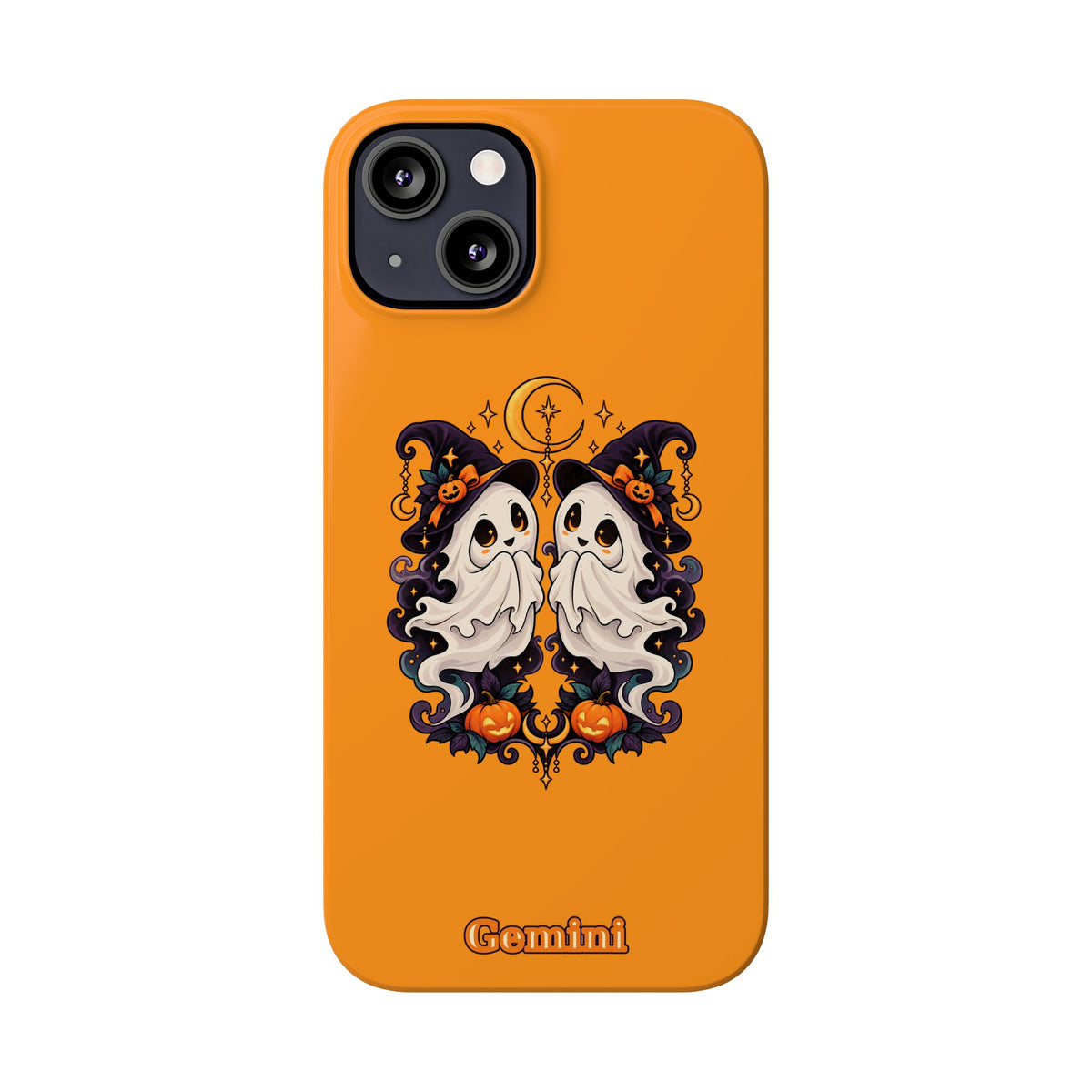 Gemini Halloween Slim Phone Case — Cute Twin Ghost Zodiac Design