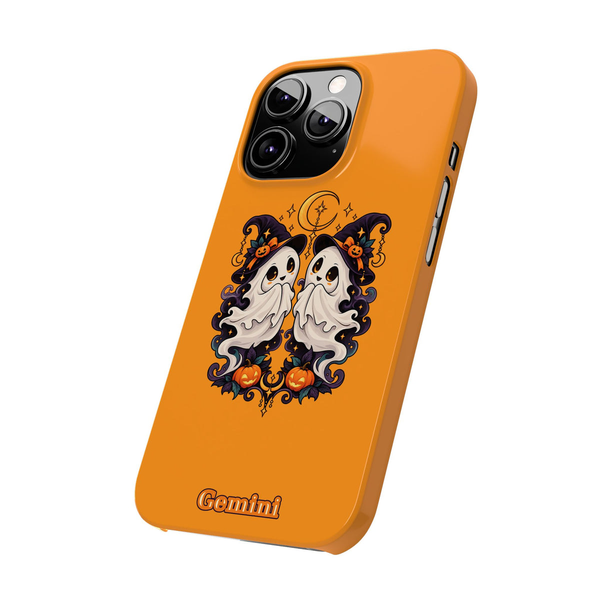 Gemini Halloween Slim Phone Case — Cute Twin Ghost Zodiac Design