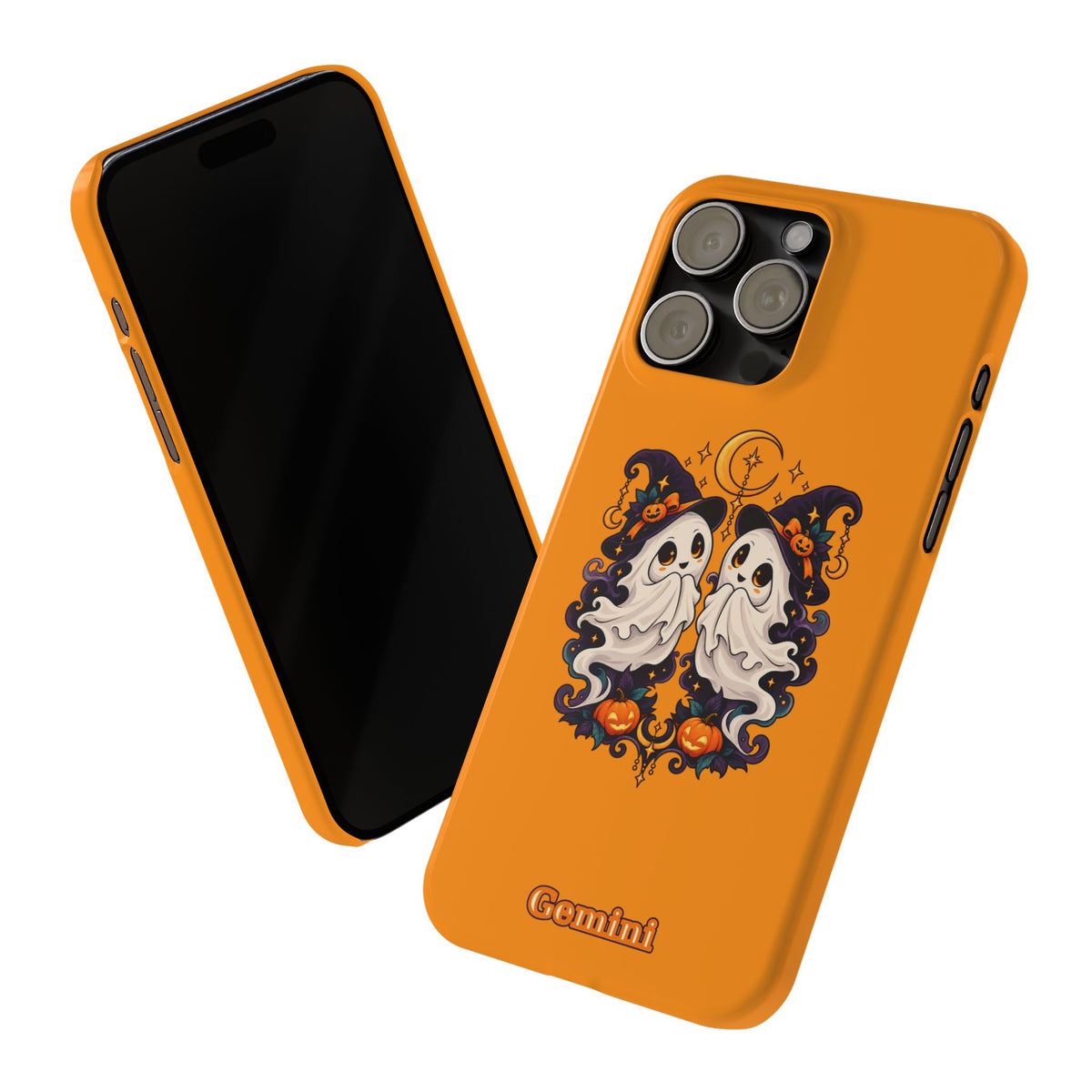 Gemini Halloween Slim Phone Case — Cute Twin Ghost Zodiac Design