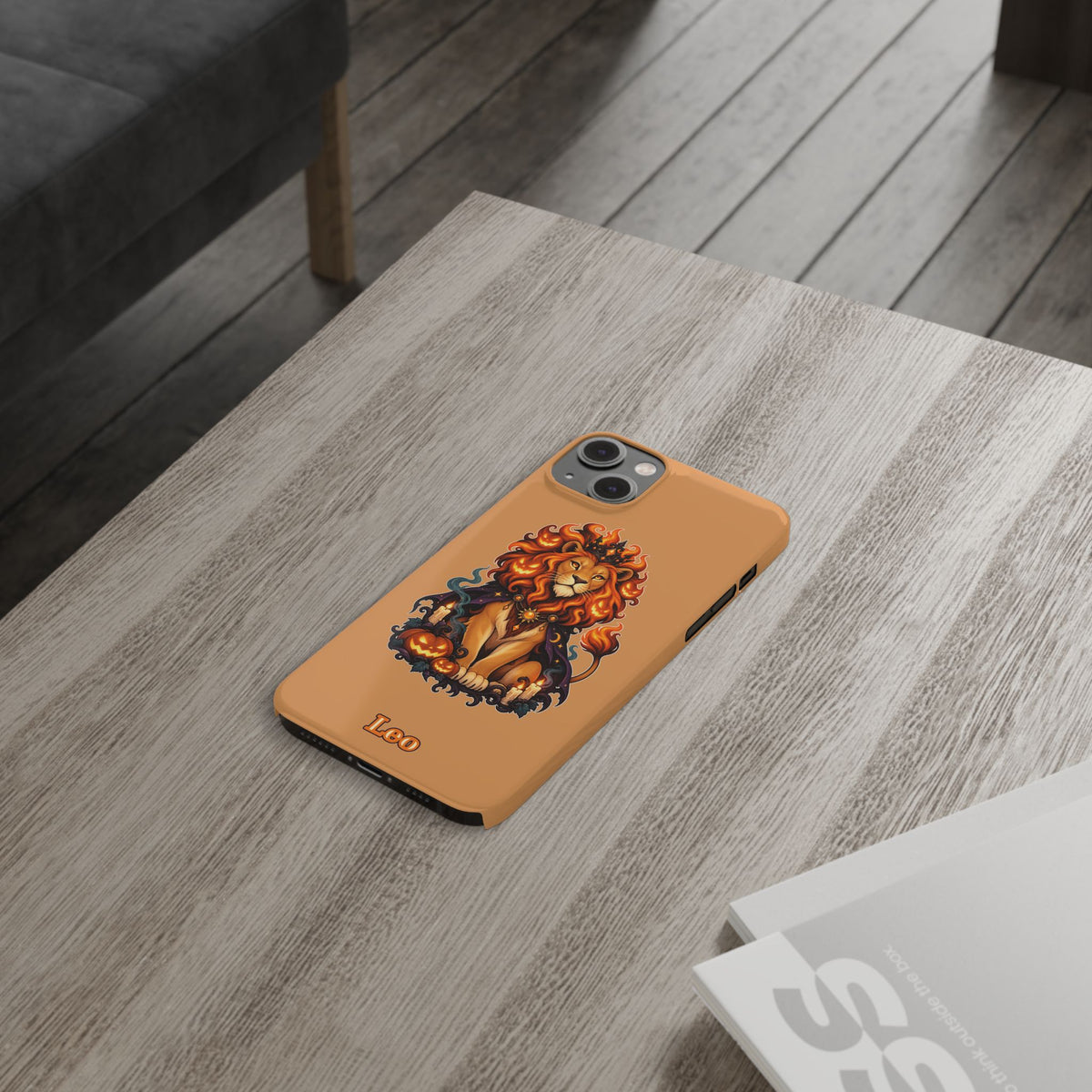 Leo Zodiac Slim Phone Case — Halloween Lion Astrology Design
