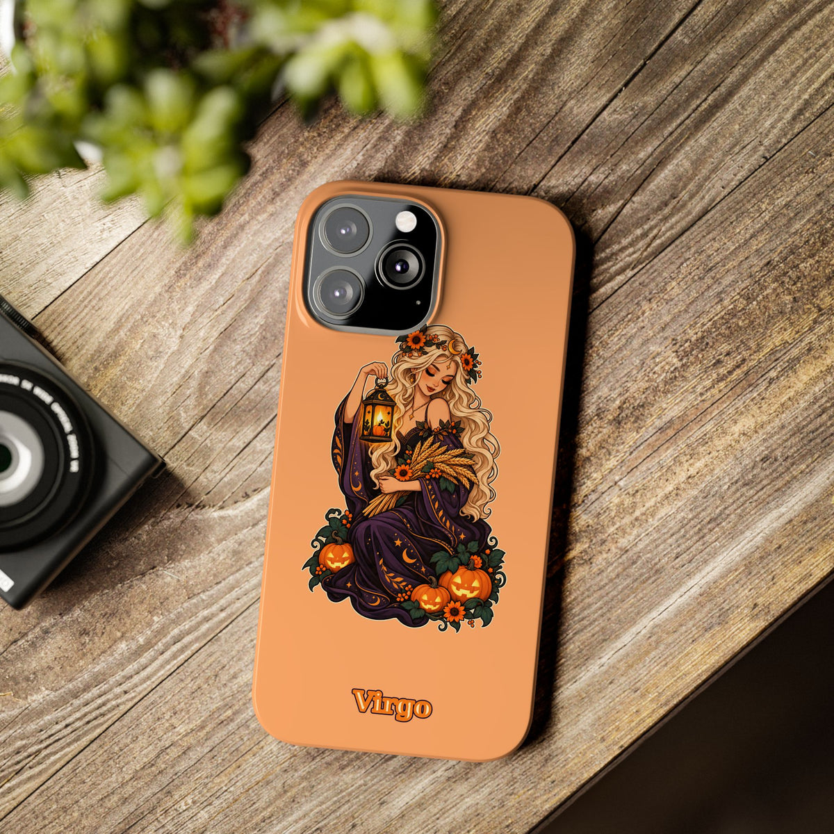 Virgo Zodiac Slim Phone Case — Autumn Harvest Witch Design