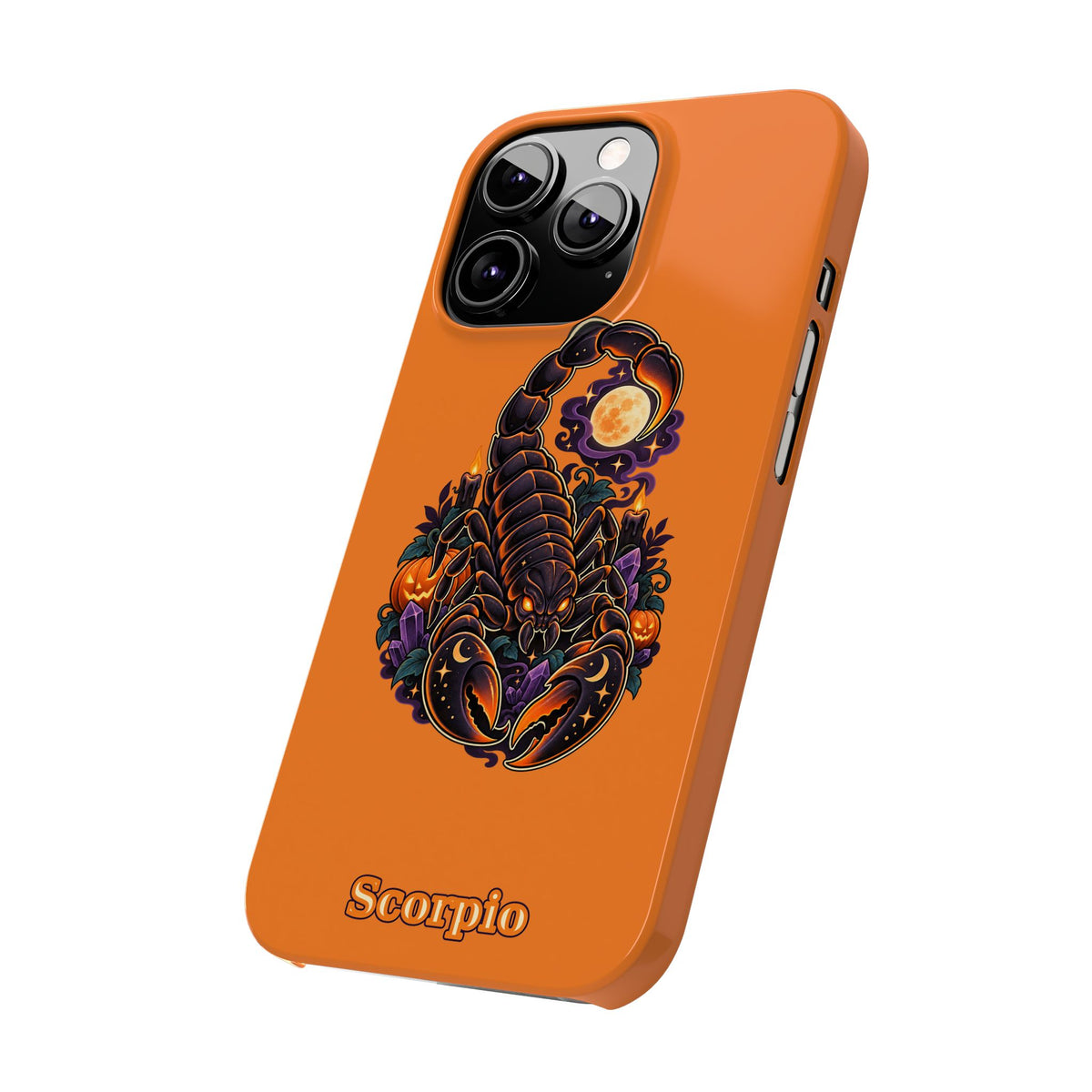 Scorpio Slim Phone Case — Halloween Orange Zodiac Scorpion Design