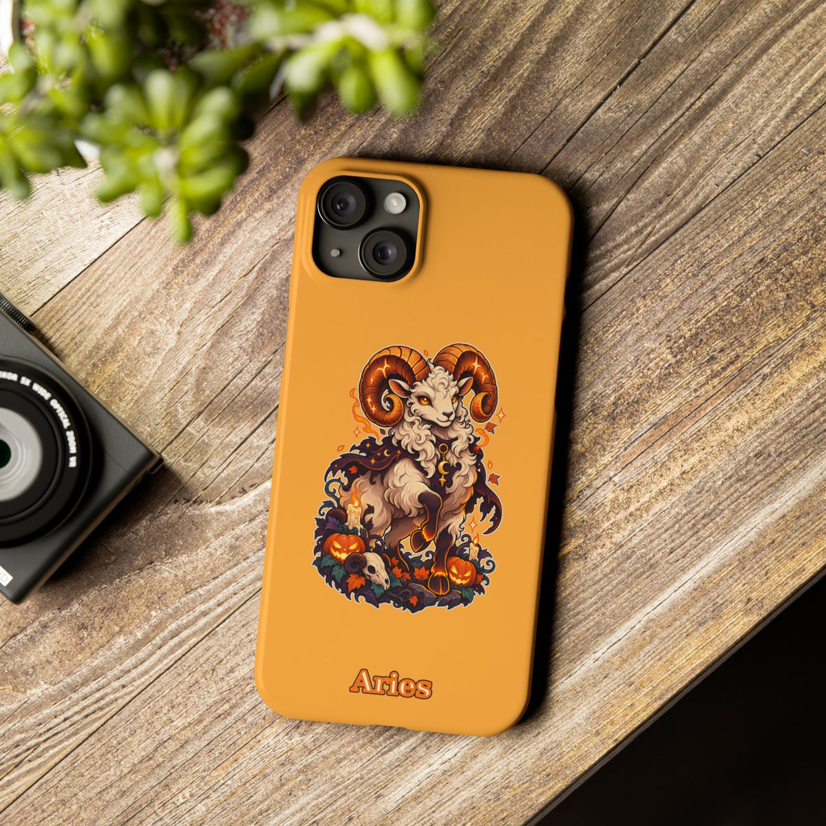 Aries Halloween Slim Phone Case — Ram Pumpkin Zodiac Phone Case