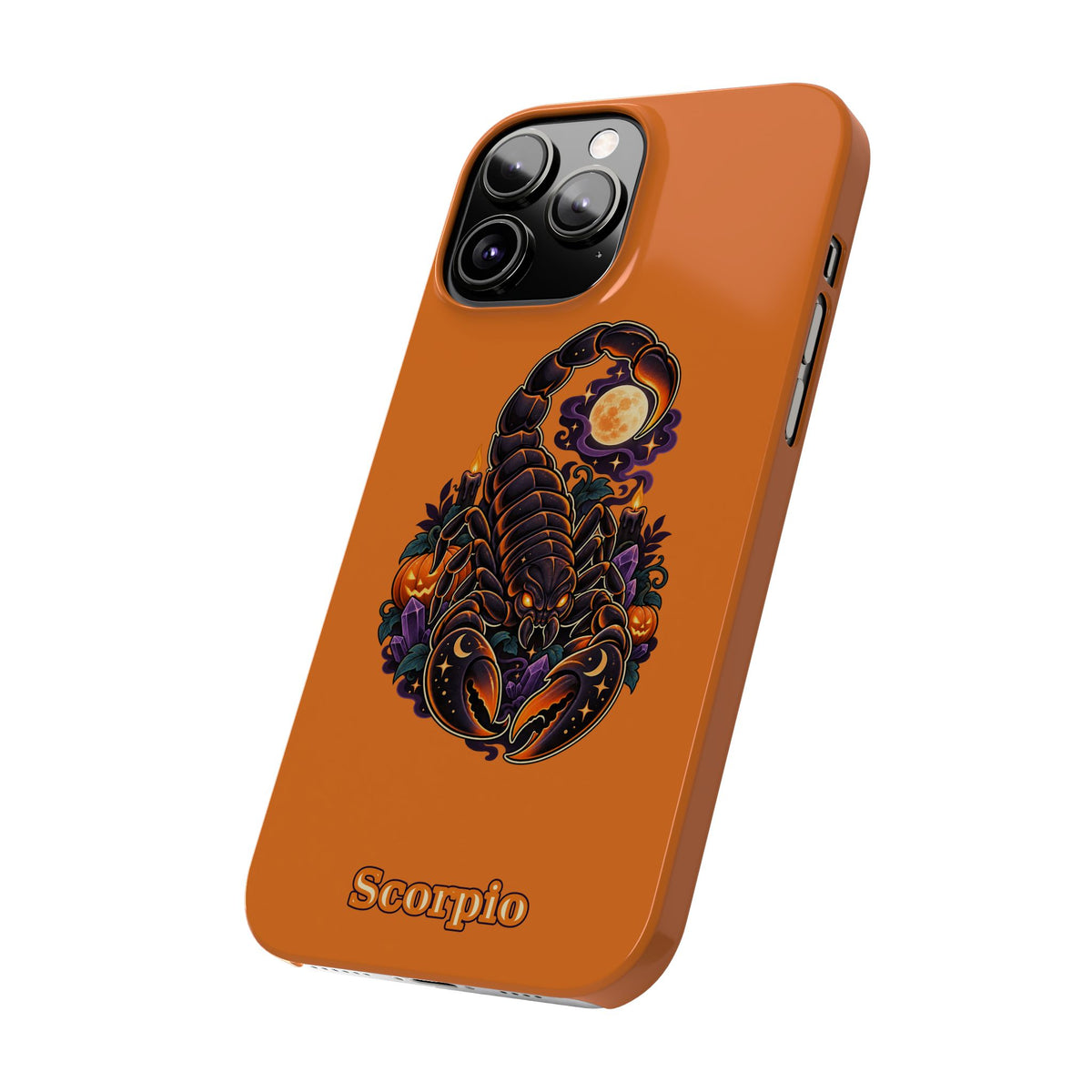 Scorpio Slim Phone Case — Halloween Orange Zodiac Scorpion Design