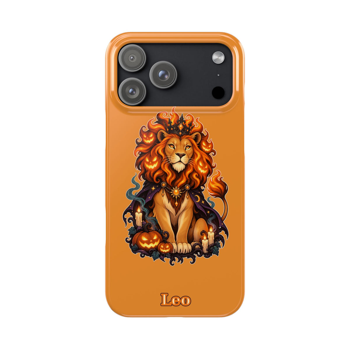 Leo Halloween Slim Phone Case — Orange Zodiac Lion Phone Cover