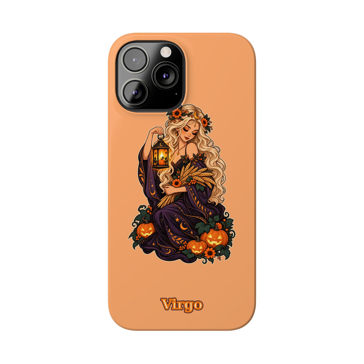 Virgo Zodiac Slim Phone Case — Autumn Harvest Witch Design