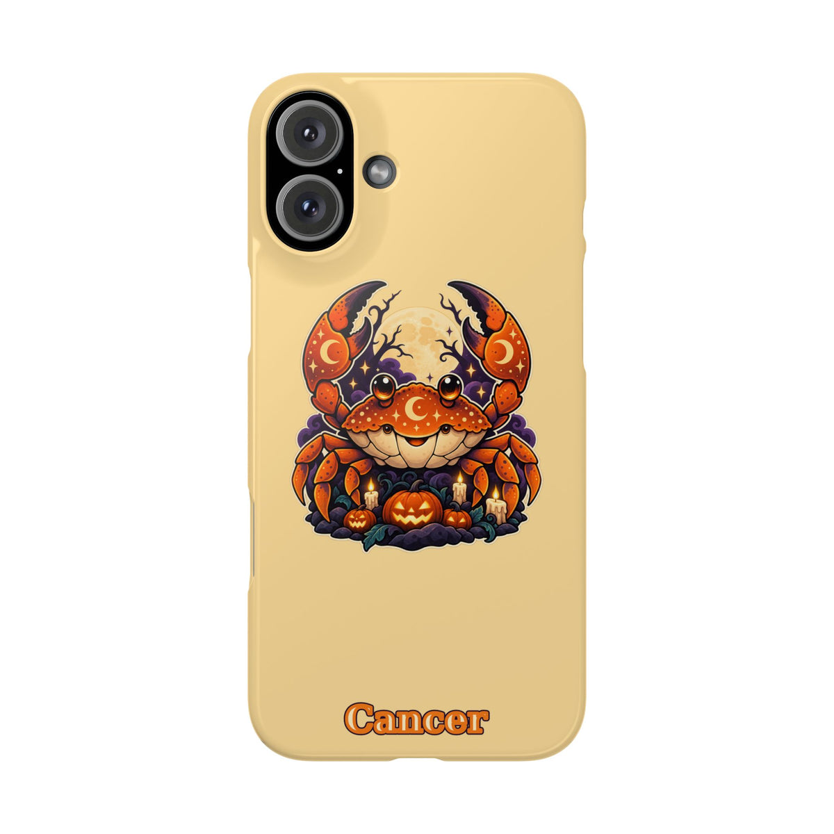 Cancer Zodiac Slim Phone Case — Halloween Pumpkin Crab