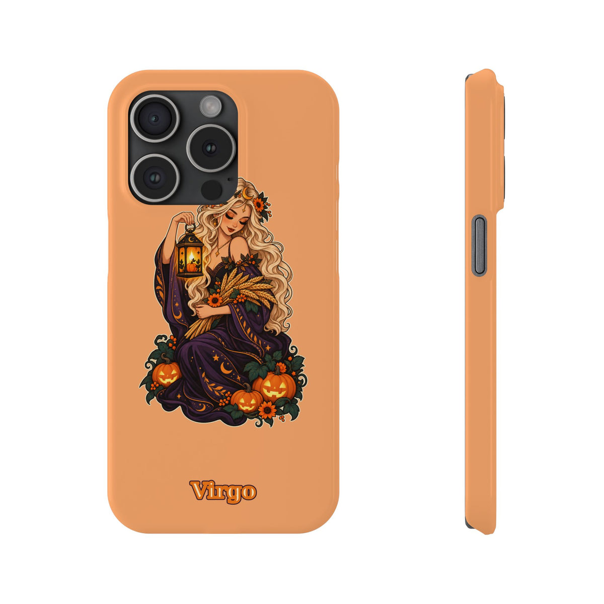 Virgo Zodiac Slim Phone Case — Autumn Harvest Witch Design