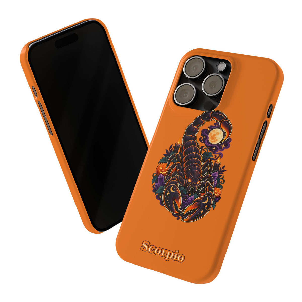 Scorpio Slim Phone Case — Halloween Orange Zodiac Scorpion Design