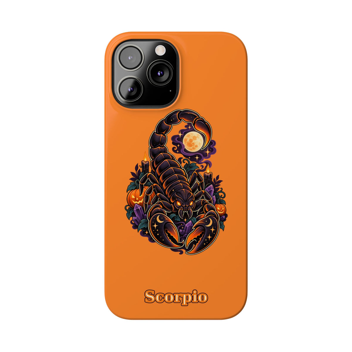 Scorpio Slim Phone Case – Halloween Orange Scorpion Zodiac Design