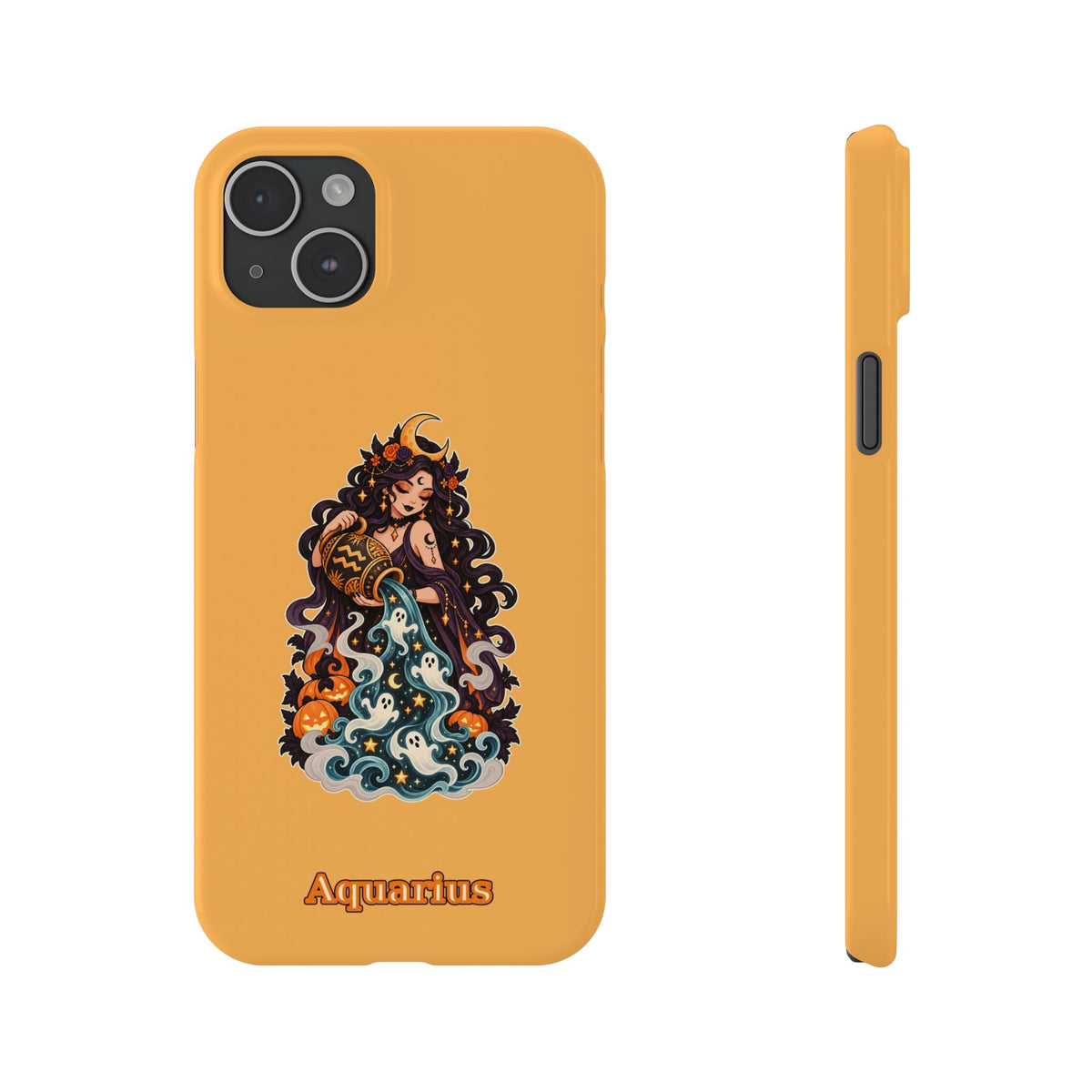 Aquarius Zodiac Slim Phone Case — Water-Bearer Halloween Astrology Design