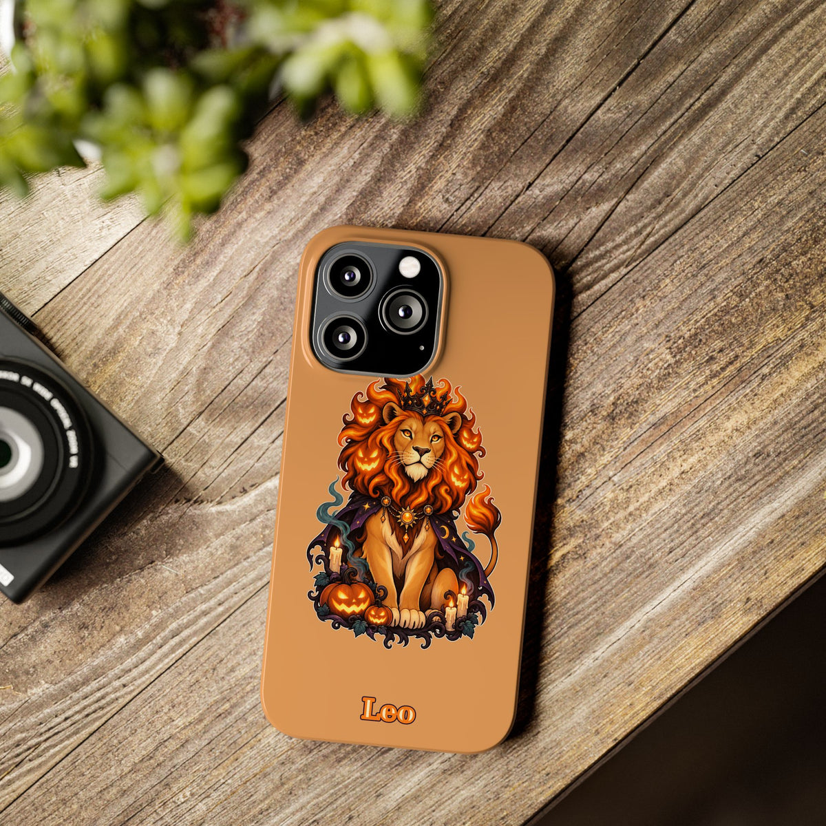Leo Zodiac Slim Phone Case — Halloween Lion Astrology Design