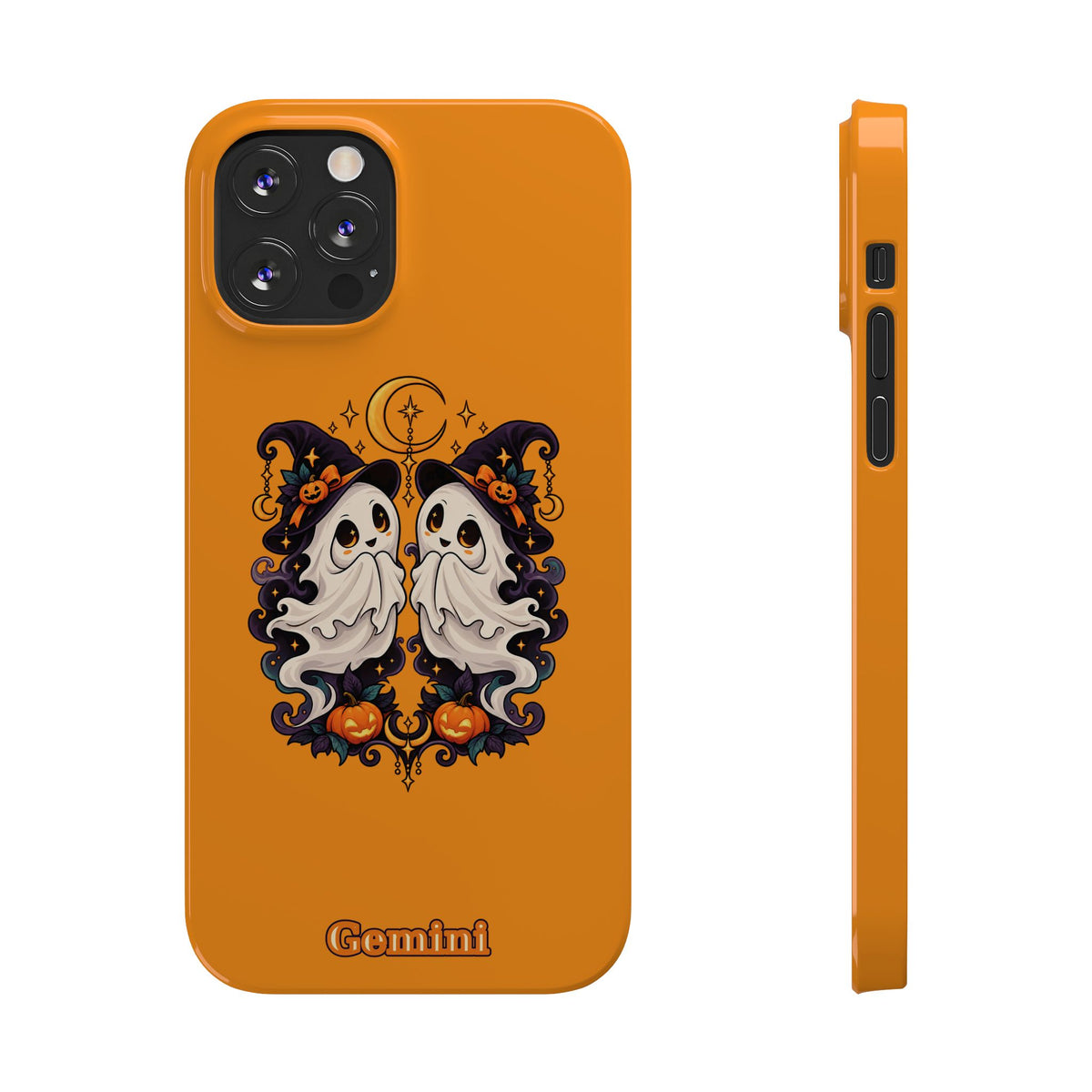 Gemini Halloween Slim Phone Case — Cute Twin Ghost Zodiac Design