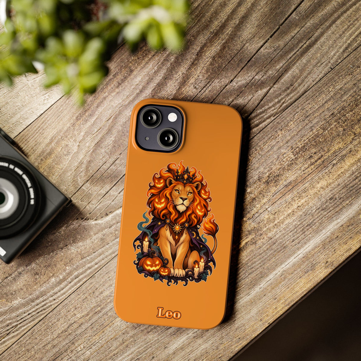 Leo Halloween Slim Phone Case — Orange Zodiac Lion Phone Cover