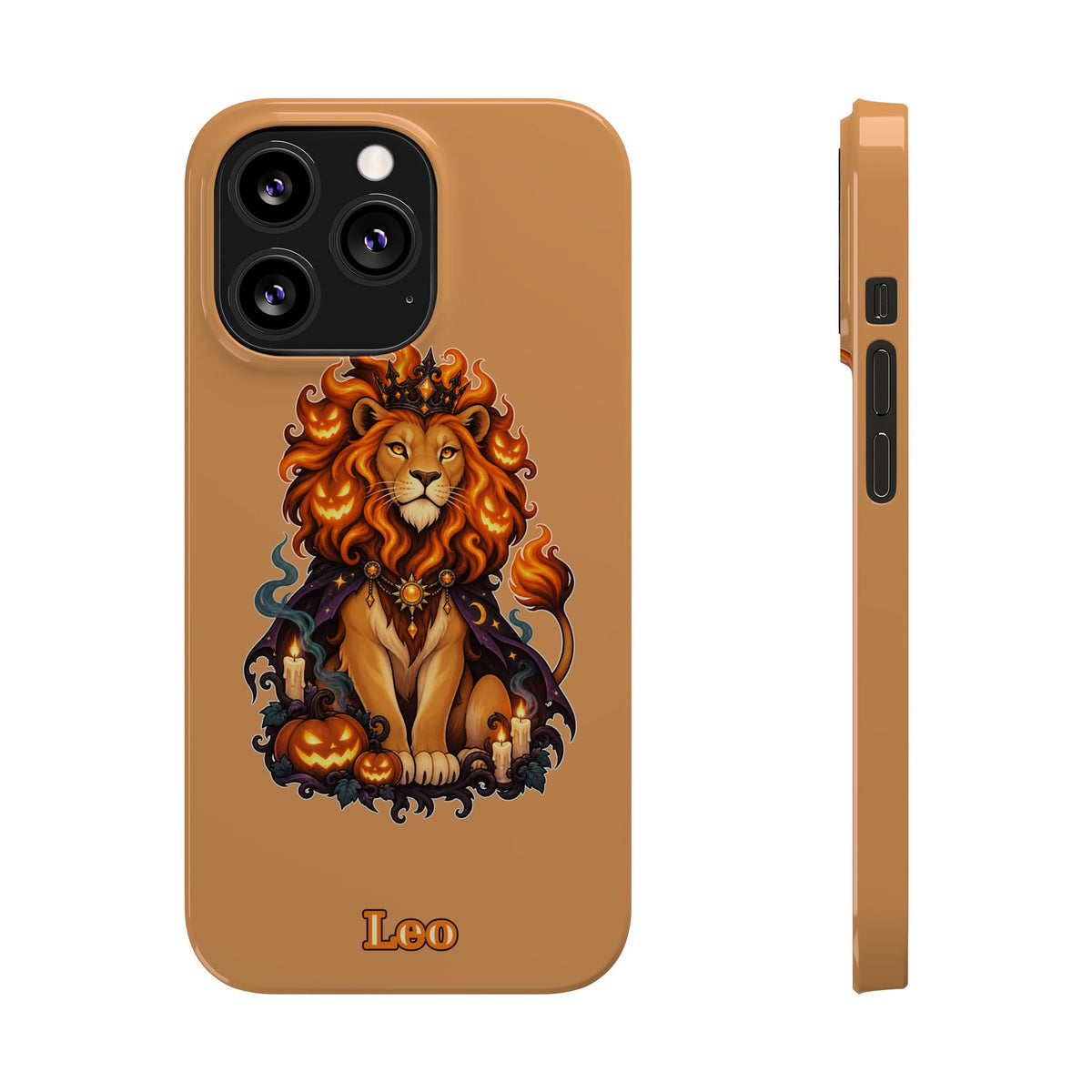 Leo Zodiac Slim Phone Case — Halloween Lion Astrology Design