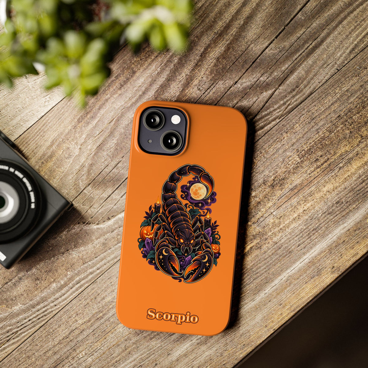 Scorpio Slim Phone Case – Halloween Orange Scorpion Zodiac Design