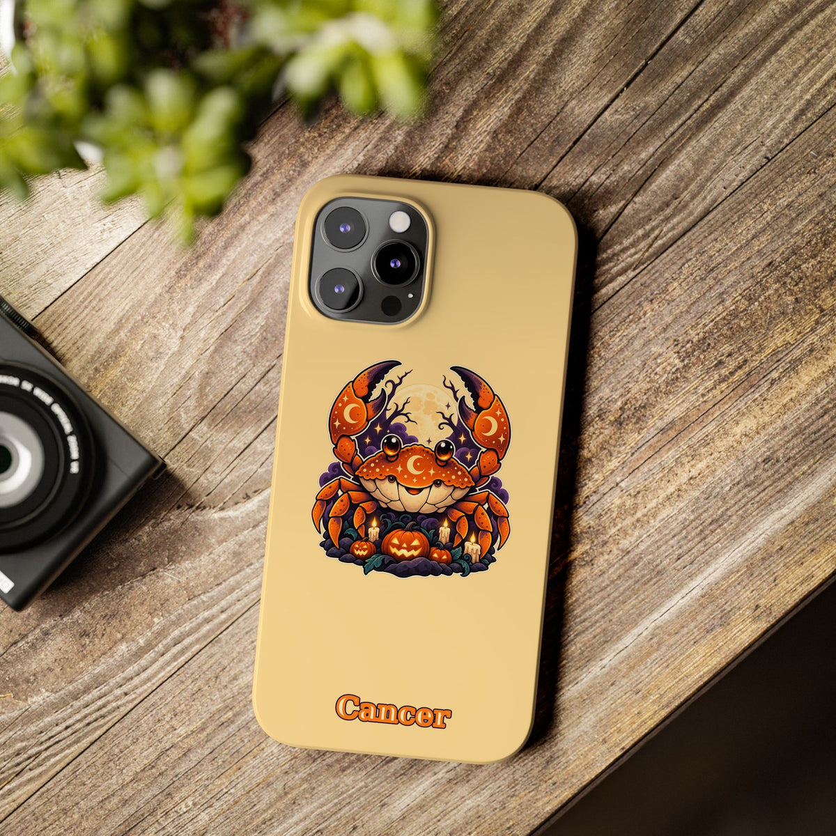 Cancer Zodiac Slim Phone Case — Halloween Pumpkin Crab