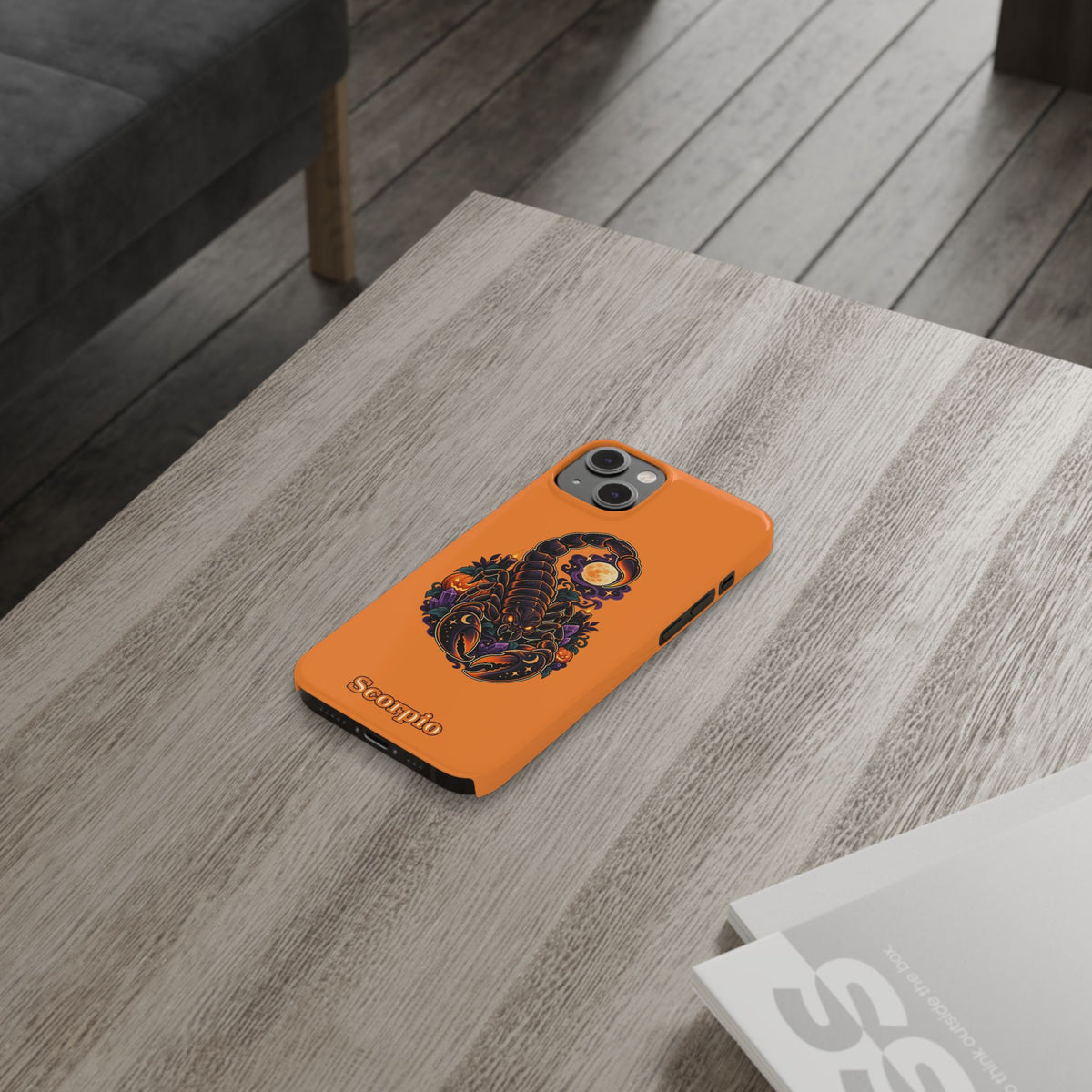 Scorpio Halloween Slim Phone Case — Orange Zodiac Scorpion Design