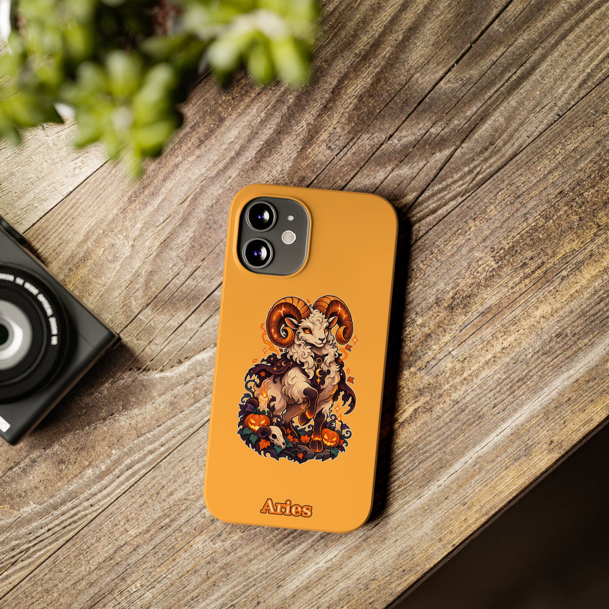 Aries Halloween Slim Phone Case — Ram Pumpkin Zodiac Phone Case