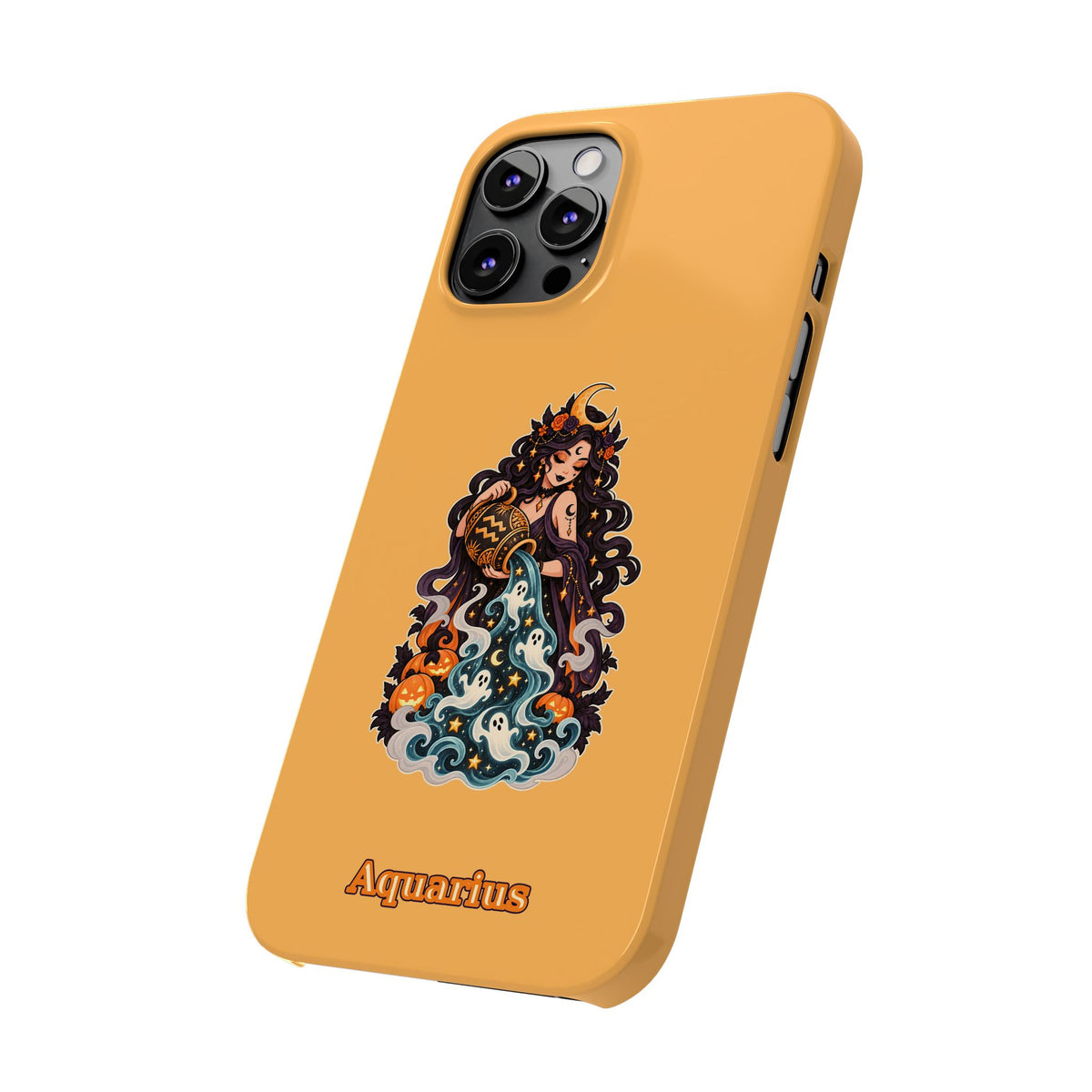 Aquarius Zodiac Slim Phone Case — Water-Bearer Halloween Astrology Design